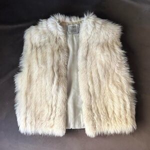 vintage saga fox cream fur vest